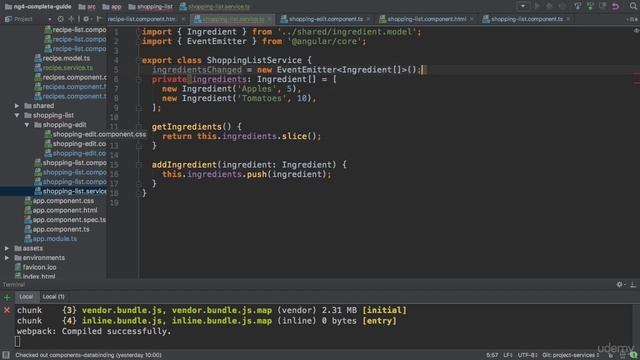 10.6 Course Project - Services & Dependency InjectionUsing Services for Pushing Data from A to B смотреть онлайн