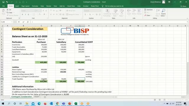 Financial Consolidation Case II Contingent Consideration | Oracle FCCS Consolidation Case | BISP смотреть онлайн