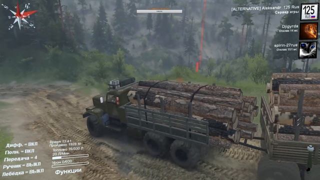 Spintires. «RWD» дополненная версия + мод KRAZ смотреть онлайн
