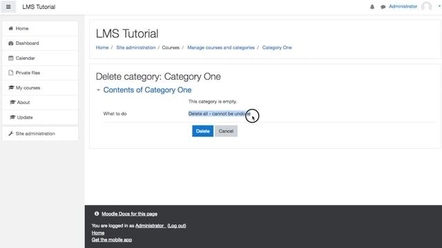 How to delete a Category in Moodle LMS смотреть онлайн