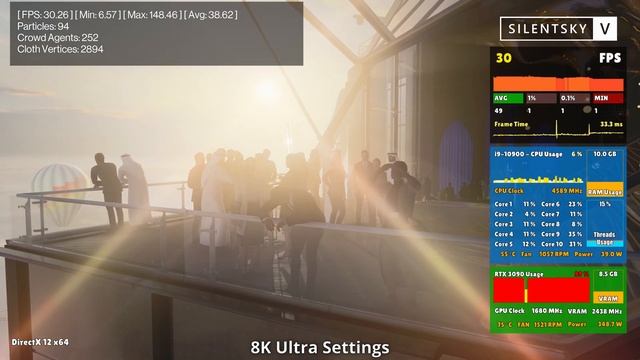 Hitman 3 - Ultra Settings 8K + 4K | RTX 3090 | i9-10900 смотреть онлайн