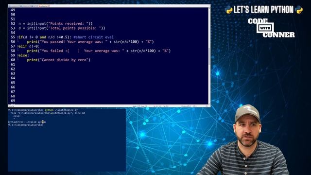 Let's Learn Python - If/Elif/Else Statements & Short Circuit Evaluation - Unit 2 Topic 2 смотреть онлайн