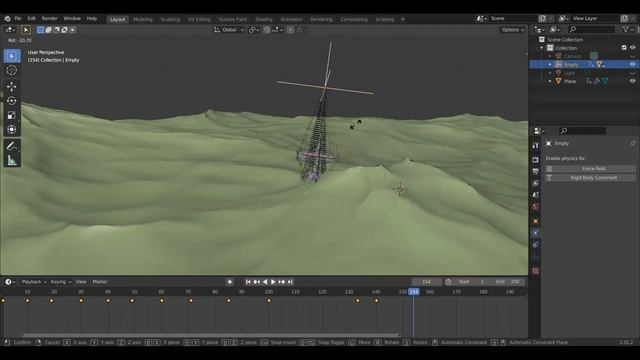 Пробую сам сделать анимацию корабля в шторм.mp4