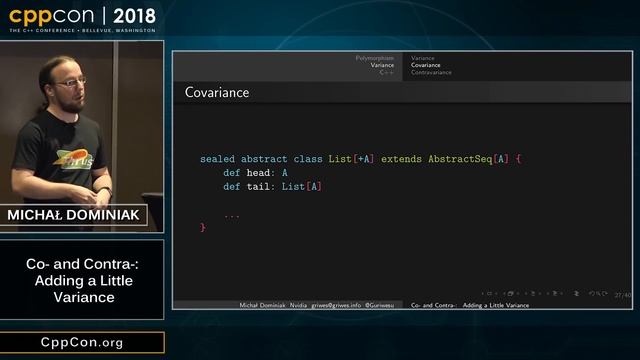 CppCon 2018: Michał Dominiak “Co- and Contra-: Adding a Little Variance” смотреть онлайн