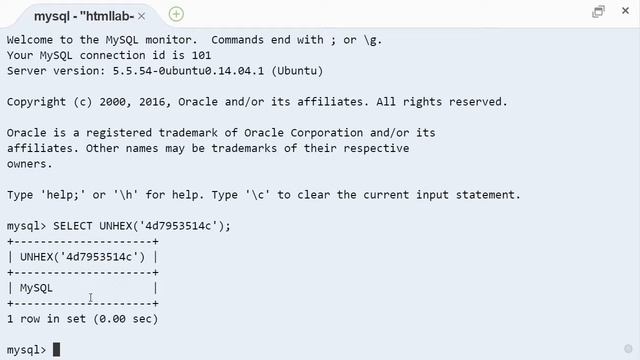 MySQL unhex строковая функция смотреть онлайн