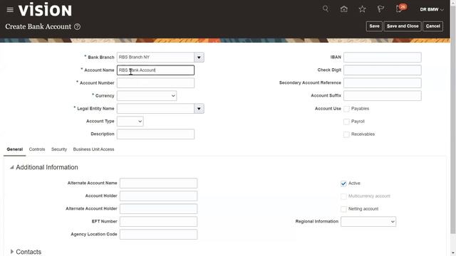 Creation of Bank, Bank Branch, Bank Account and Payment Documents Oracle Financials Cloud смотреть онлайн