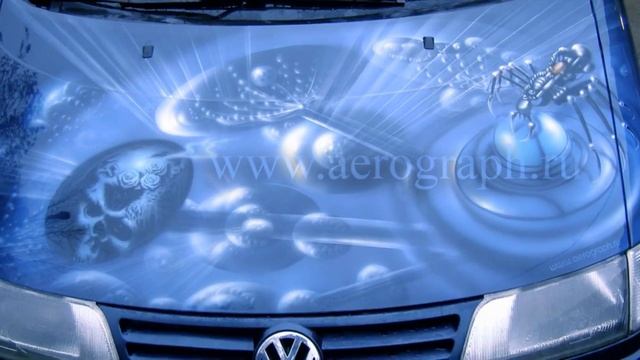 Аэрография на авто космос.Просто крышу сносит от увиденного! смотреть онлайн
