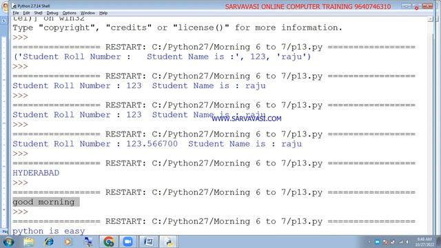 Online Core Python (String Methods and formatting strings) Day-25 смотреть онлайн