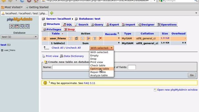 PhpMyAdmin въведение
