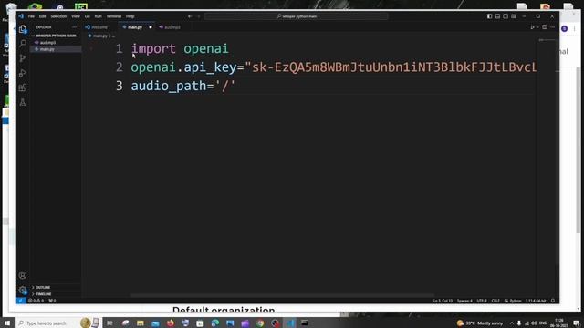 OpenAI Whisper API with Python latest tutorial | How to convert mp3 audio to text AI example смотреть онлайн