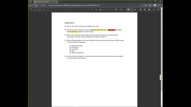Data Base Task 27 | DBMS Question Session | 1st Year | Java Institute | M.Kaveen Punsara смотреть онлайн