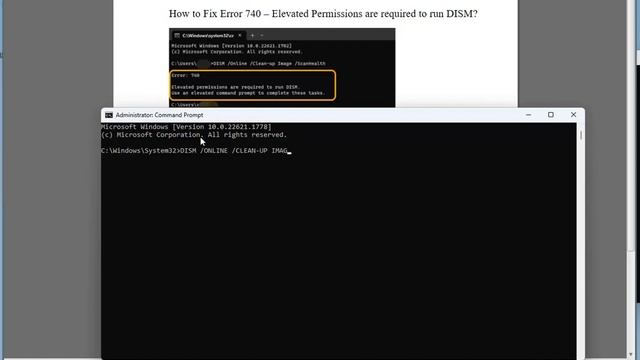 Fix Error 740 - Elevated Permissions are required to run DISM on Windows смотреть онлайн