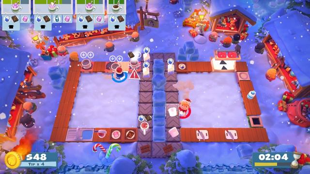 Overcooked 2. Kevin's Christmas Cracker. Level 1-1. 4 Stars. 2 Player Co-op смотреть онлайн