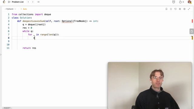 1302. Deepest Leaves Sum - LeetCode Python Solution смотреть онлайн