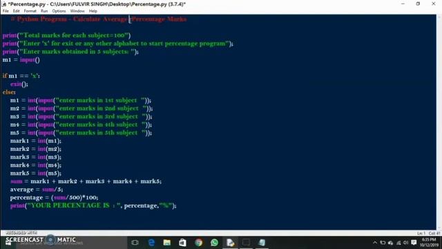 Python Programming//How to print Your Percentage using python смотреть онлайн