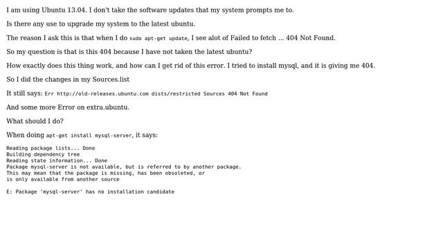 Ubuntu: What is the need to upgrade Ubuntu? Can not install packages смотреть онлайн