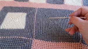 Плед СЕРО-РОЗОВАЯ ГЕОМЕТРИЯ готов☕ #пледкрючком #каксвязатьплед #ТатьянаКильмяшкина