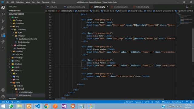 Laravel Firebase PHP -5: CRUD - Edit & update data in realtime database with firebase php in larave смотреть онлайн