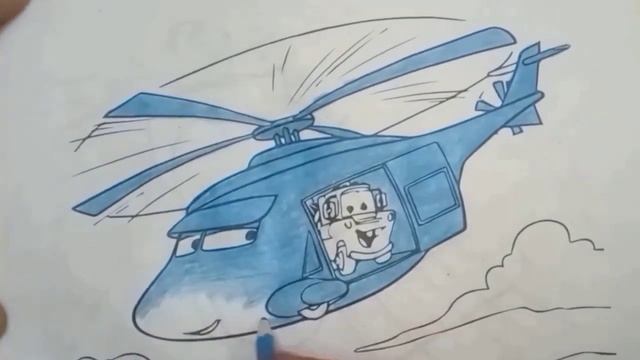 How To Draw Helicopter and Mater| McQueen Drawing and Coloring Pages #disneyjuniorpkcoloring смотреть онлайн