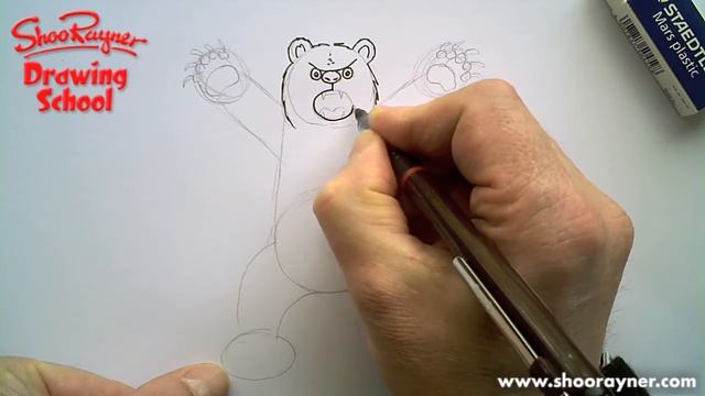 How to draw a grizzly bear - standing up and very angry смотреть онлайн