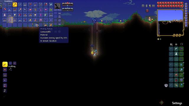 Terraria mining W/O buffs vs W/ buffs смотреть онлайн