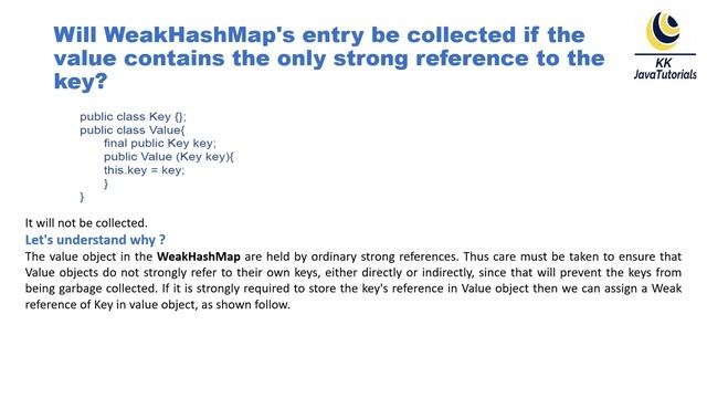 Will WeakHashMap's entry be collected if the value contains the only strong reference to the key ? смотреть онлайн