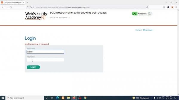 Portswigger Lab : 2 SQL injection vulnerability allowing login bypass With Burp suite