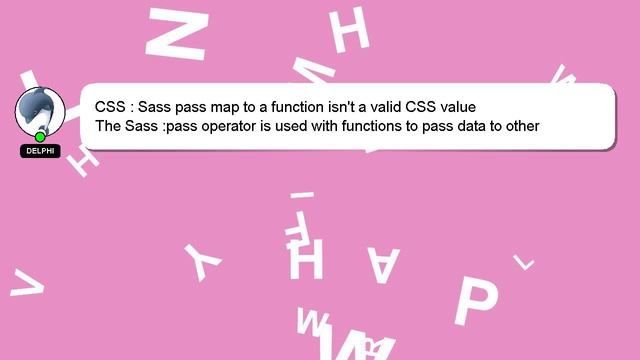 CSS : Sass pass map to a function isn't a valid CSS value смотреть онлайн