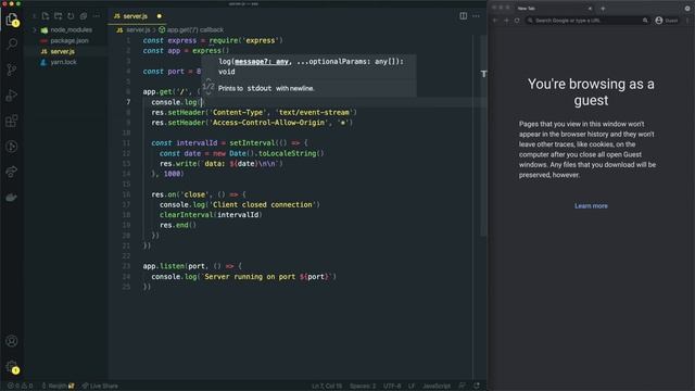 Server-Sent Events (SSE) - Implement Client and Server (Express.js) смотреть онлайн