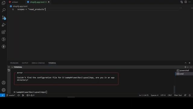 Solved | Couldn't find the configuration file, are you in an app directory? Shopify cli3 error | смотреть онлайн