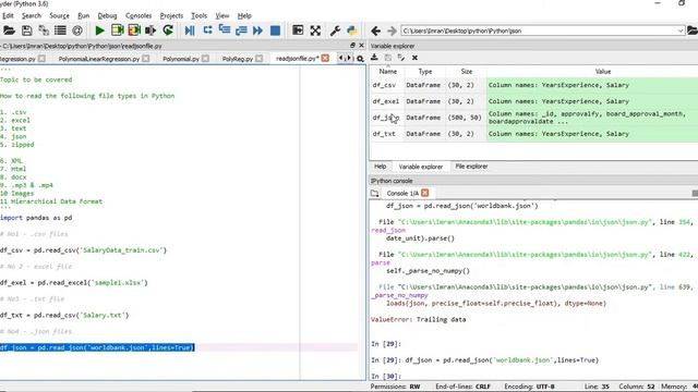 Reading Different file like csv, excel, text, json, zip file through python pandas - P1.4 смотреть онлайн