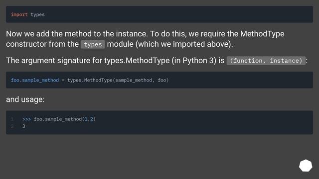 Adding a method to an existing object instance смотреть онлайн