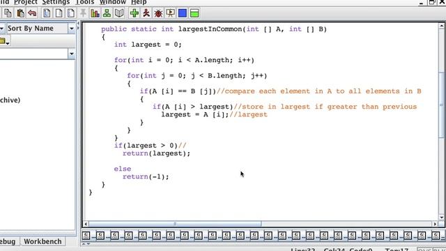 largest element in common from two different int arrays - java смотреть онлайн