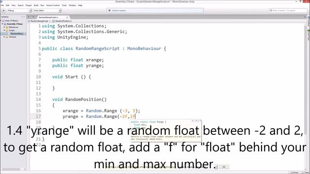 Unity C# Tutorial - Basics: Random.Range() - Create a Random float or int смотреть онлайн