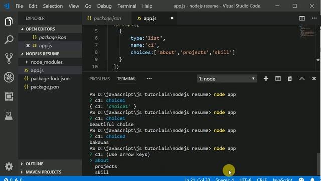Command Line Interface project with nodejs | cli resume | nodejs tutorials in hindi смотреть онлайн
