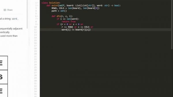 Word Search - Backtracking - Leetcode 79 - Python