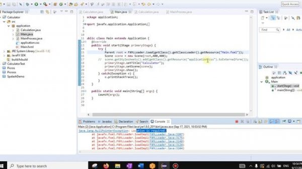 java.lang.NullPointerException: Location is required/at application.Main.start/JavaFx scene builder