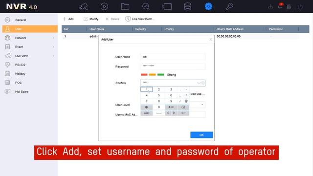 How to Create an Operator User with the permission of Local Live View and Playback on NVR GUI 4.0 смотреть онлайн