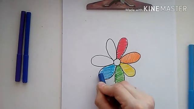 "Рисуем цветик-семицветик.Урок для детей от 3лет." смотреть онлайн