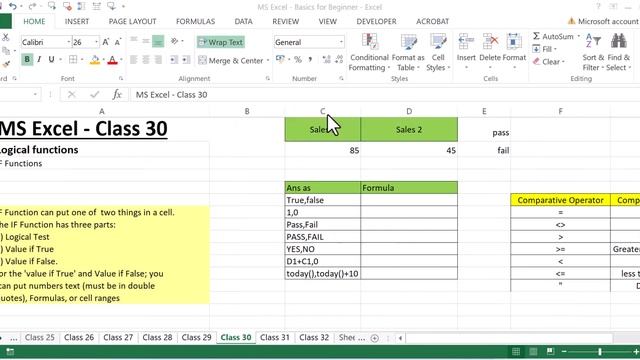 MS Excel - IF Functions (Class 30 - In Bangla) смотреть онлайн