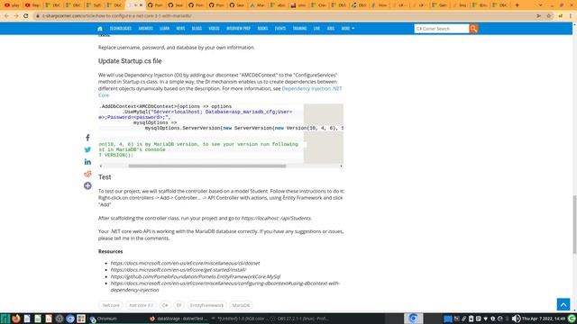 playing with dotnet core 45 - dataStorage12 Configuring MariaDb ServerVersion and Connection String смотреть онлайн