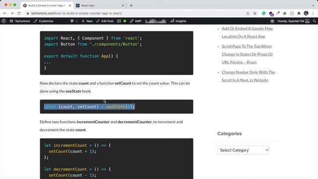 How To Build A Simple Counter App In React ← Techomoro смотреть онлайн