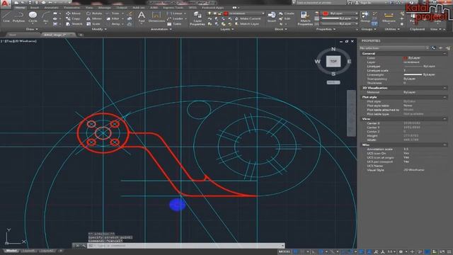 AutoCAD 2017. Вычерчивание контура детали. Этап 3b: обводка контура полилиниями *KatalProject*