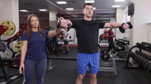 Разведения с гантелями стоя.