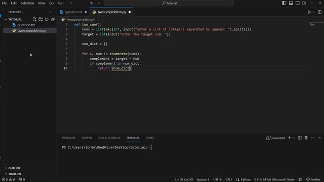 Two sum problem in python смотреть онлайн