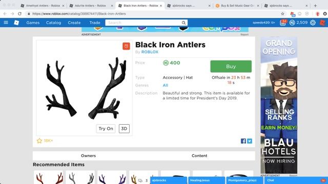 ROBLOX BLACK IRON ANTLERS ARE OUT смотреть онлайн