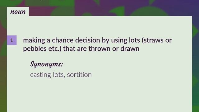Drawing lots | meaning of Drawing lots смотреть онлайн