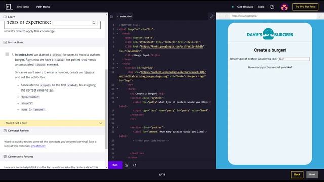 Learn HTML with Codecadmey HTML Forms (Number Input) смотреть онлайн