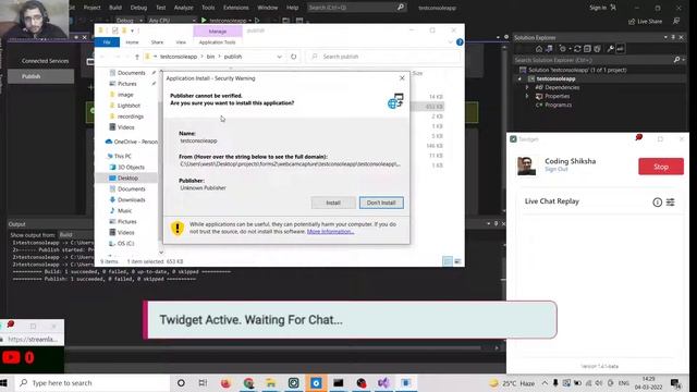 How to Deploy .NET C# Windows Forms or Console App to Setup.exe File in VS Code 2022 Using Clickonc смотреть онлайн