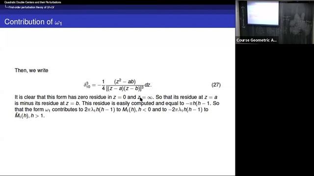 Geometric approaches to integrable systems and their perturbations by J-P. Françoise | Session 2 смотреть онлайн